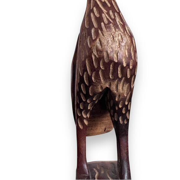 Vintage Hand Carved Wood 10.5" Bird Statues Made in Haiti - Picture 3 of 10